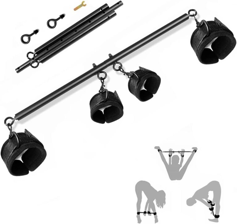 Adjustable Bondage Spreader Bar with Wrist and Ankle Cuffs