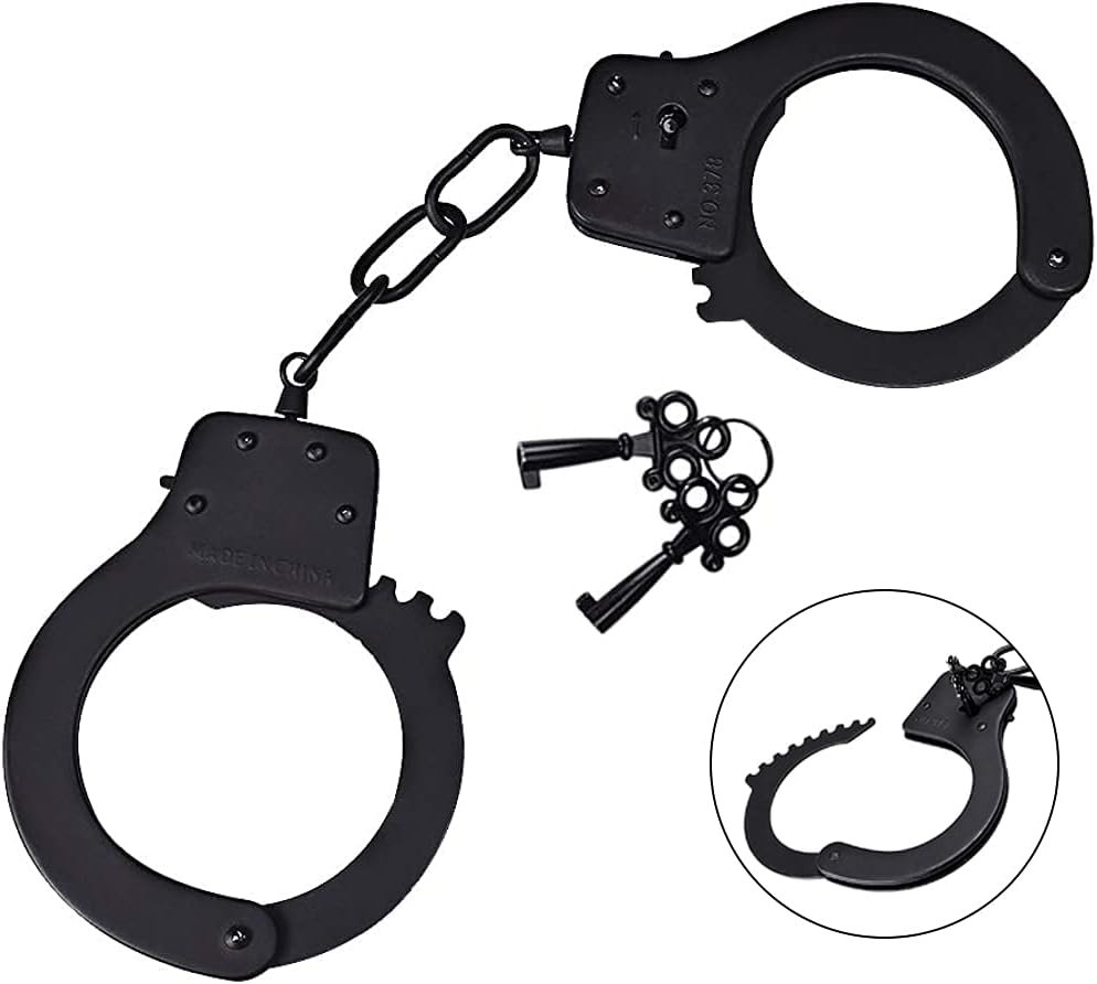 Black Metal Handcuffs with Safety Keys